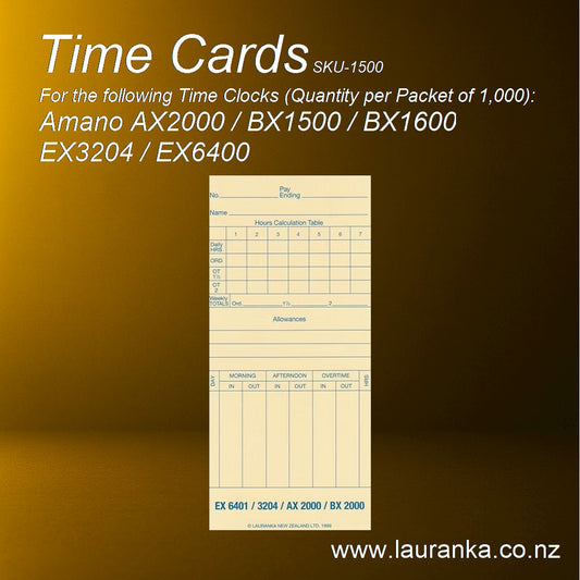 3a. Amano Time Cards 1500