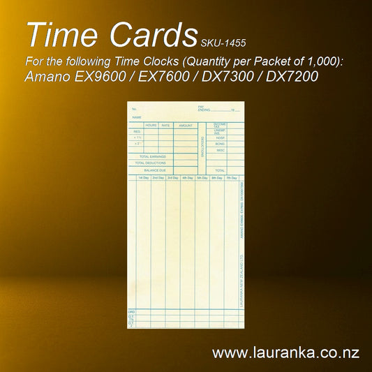 3d. Amano Time Cards 1455